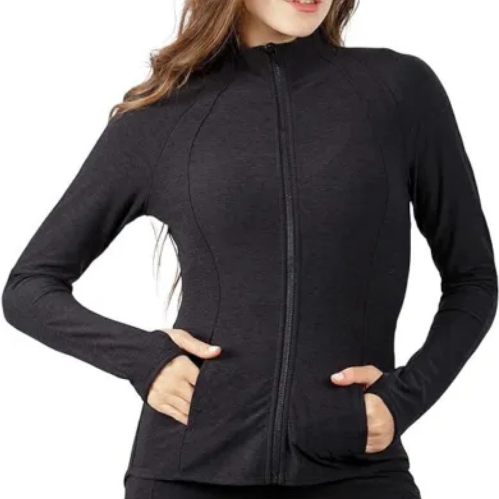 Yogalicious Womens Ultra Soft Full Zip Yoga Jacket with Pockets Size M